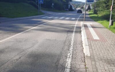 Gefahrenpunkt: Fußgängerüberweg L344- Lebacherstr. – Ecke Einmündung Eckenstraße in Gresaubach