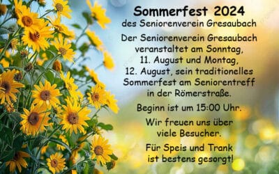 Einladung zum Sommerfest des Seniorenverein Gresaubach
